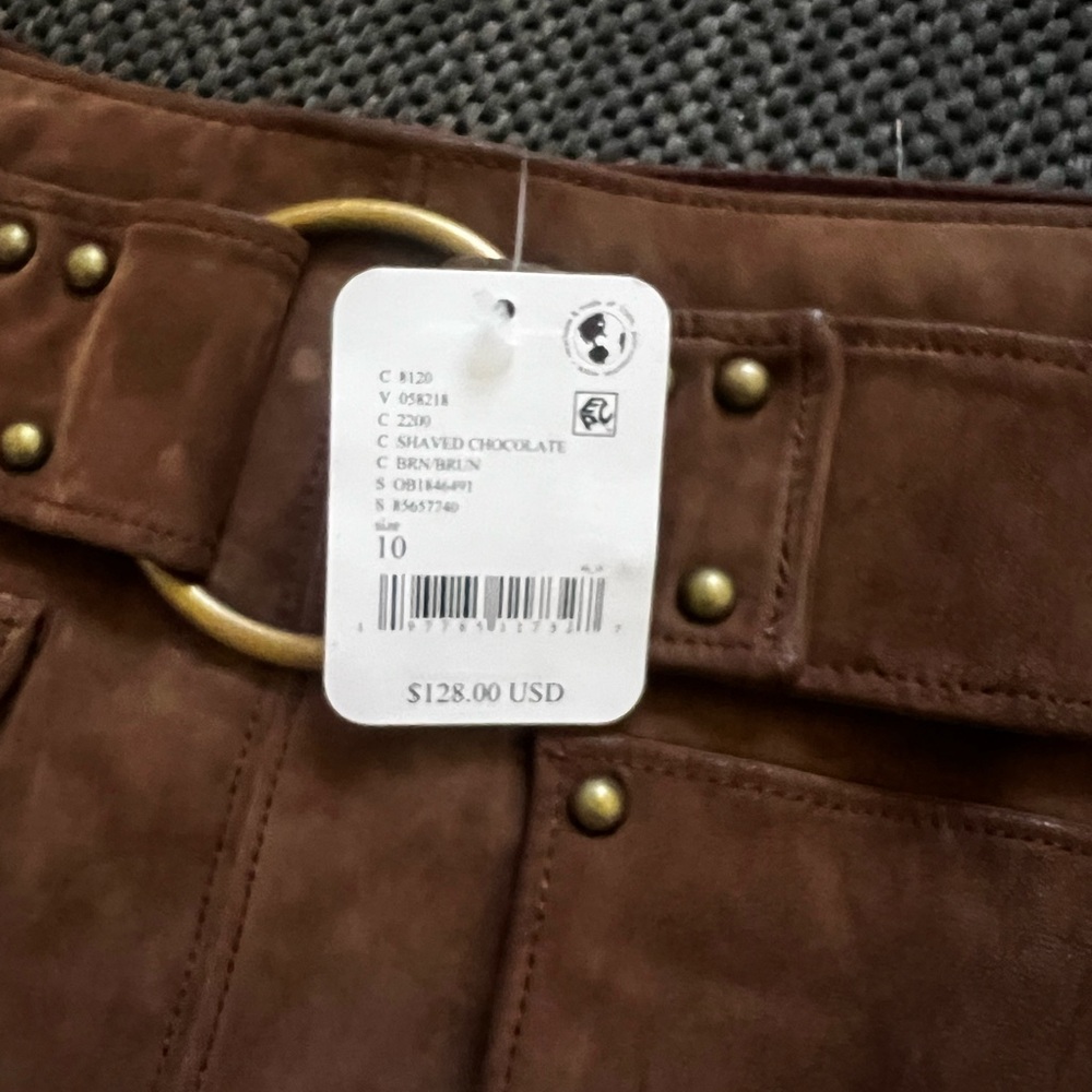 We The Free Brown Skorts with Suede Finish and Studded Accents - Picture 4 of 4